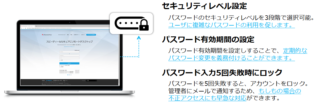 「RemoteView」パスワードのセキュリティ設定